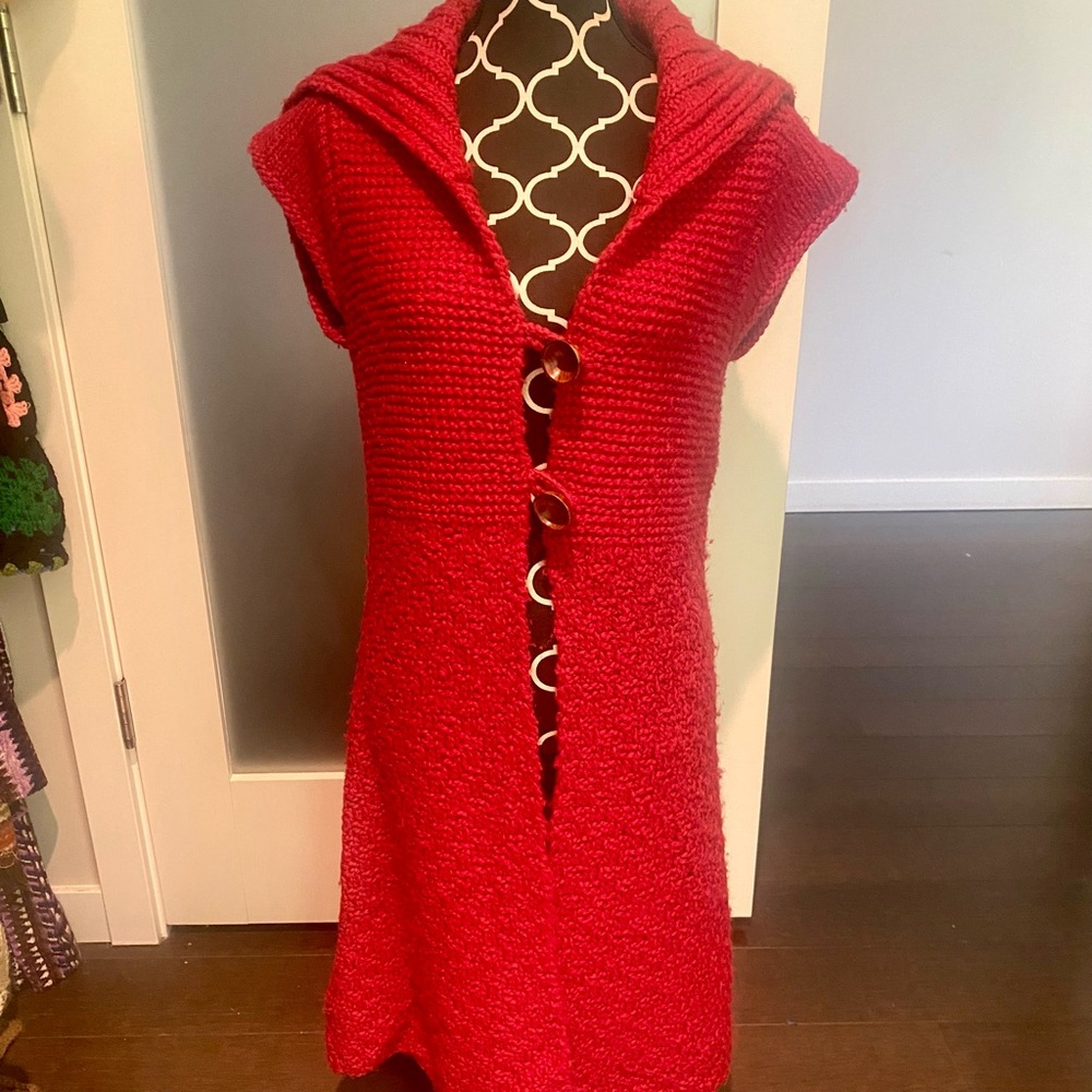 Free people size medium red sweater vest.